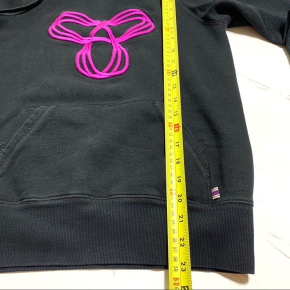 EUC TNA Black Heavyweight Ribbed Pull On Kanga Warm Hooded Sweatshirt Size XS - Picture 7 of 7